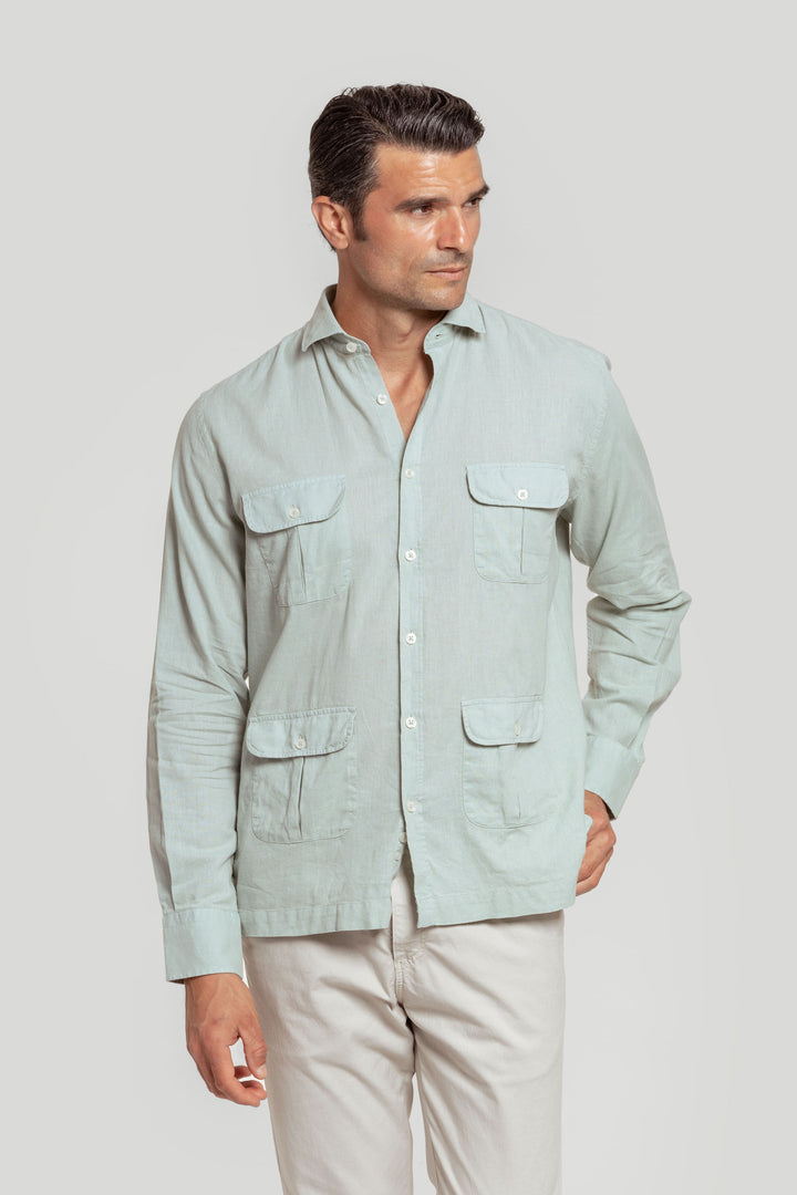 Camisa Cubana Verde Agua