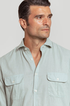 Camisa Cubana Verde Agua