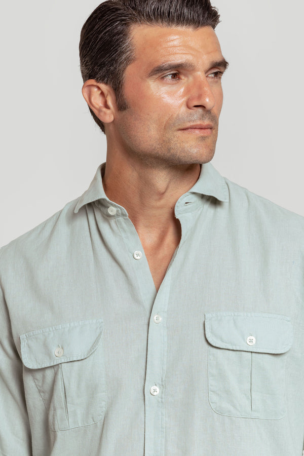Camisa Cubana Verde Agua