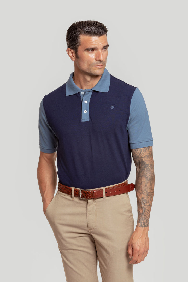 Polo Bicolor Marino