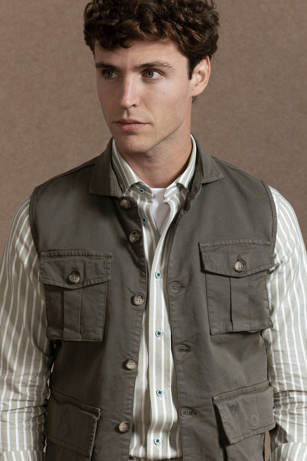 Chaleco Bolsillos de Algodón