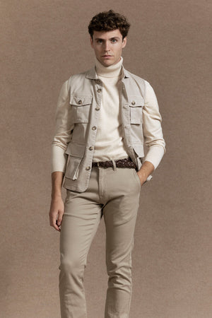 Chaleco Bolsillos Hueso