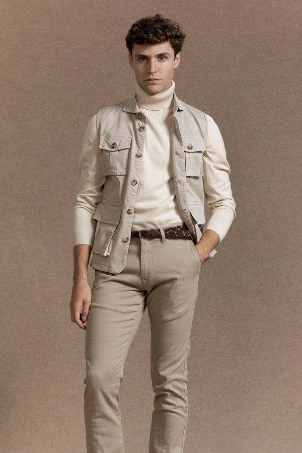 Chaleco Bolsillos Hueso