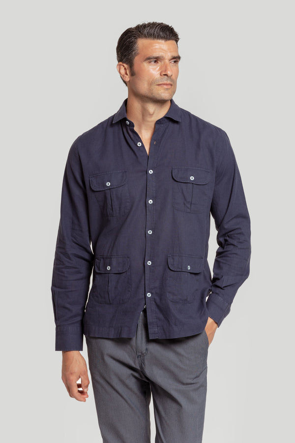 Camisa Cubana Marino