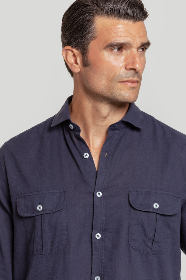 Camisa Cubana Marino