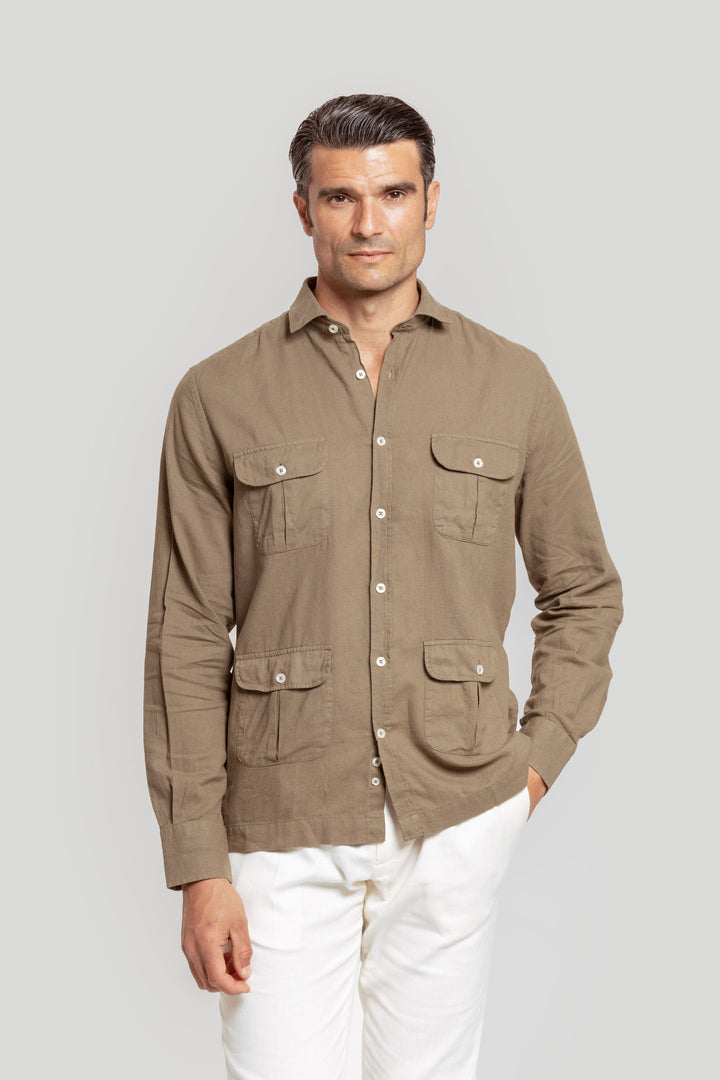 Camisa Cubana Kaki