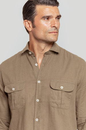 Camisa Cubana Kaki
