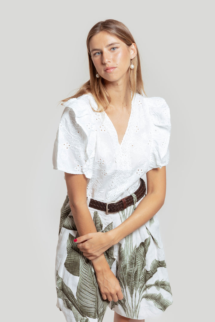 Blusa Manga Corta Blanca