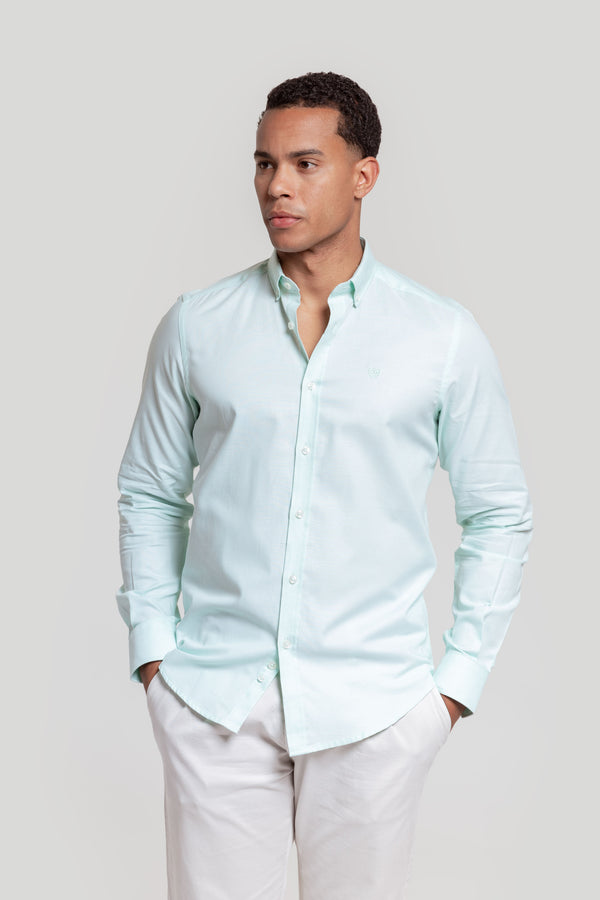Camisa Oxford Verde Agua