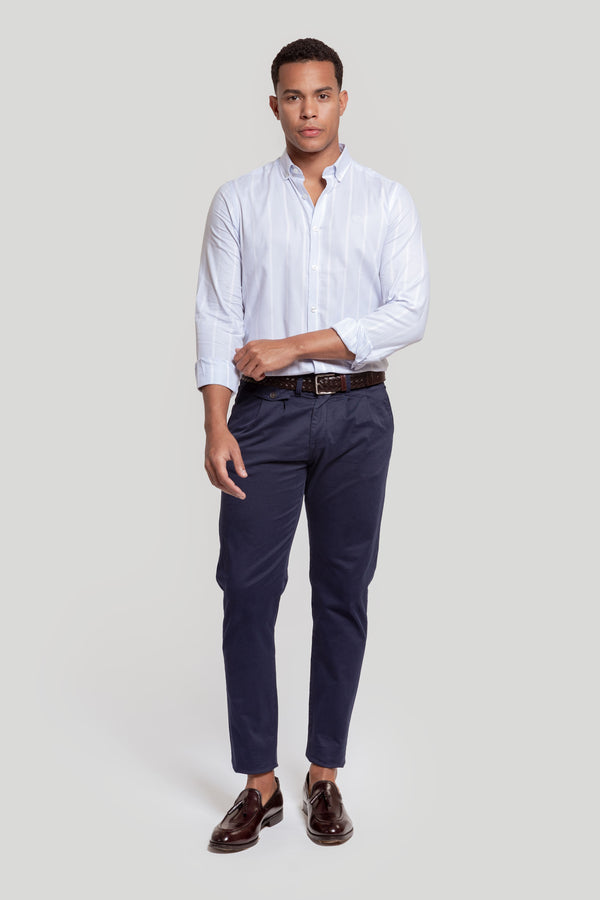 Camisa Rayas  Celeste