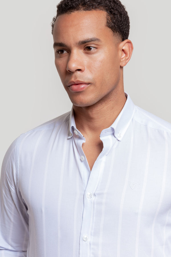 Camisa Rayas  Celeste