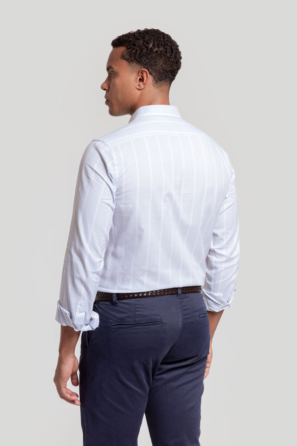 Camisa Rayas  Celeste