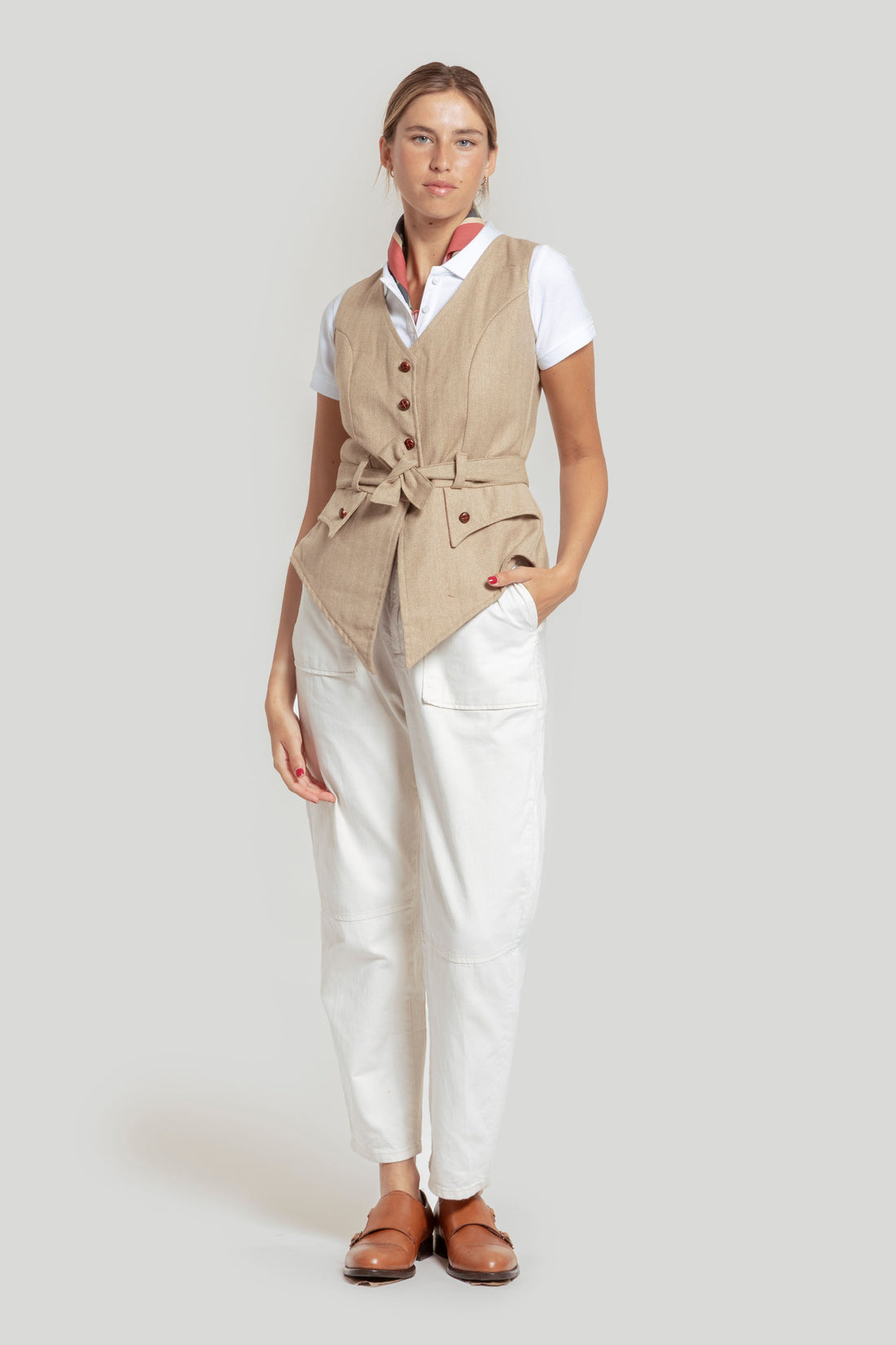 Chaleco Espiga Camel