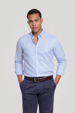 Camisa Oxford Celeste