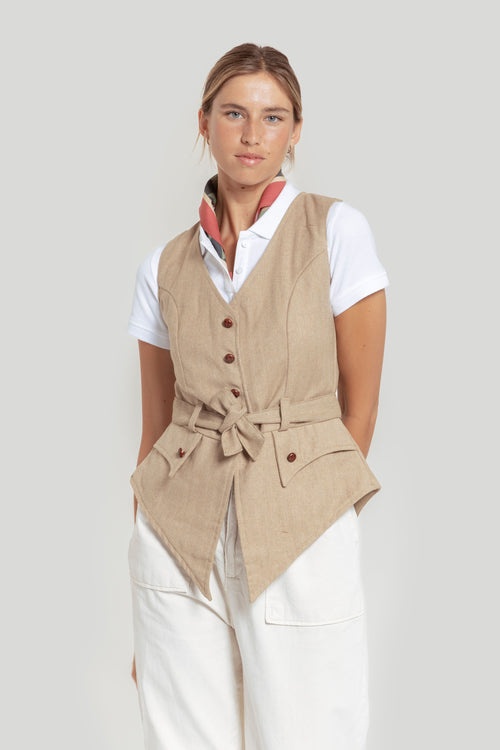 Chaleco Espiga Camel