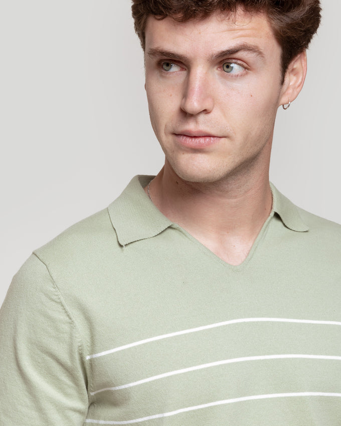 Camisa polo listrada verde