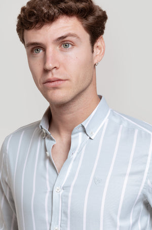 Camisa Rayas Verde Agua