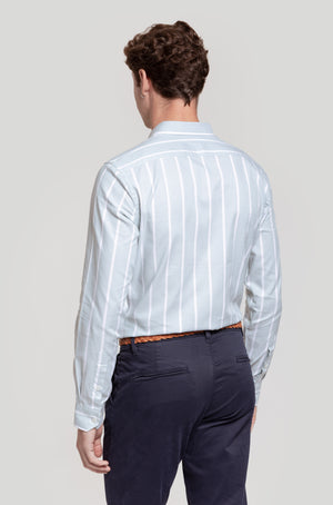 Camisa Rayas Verde Agua