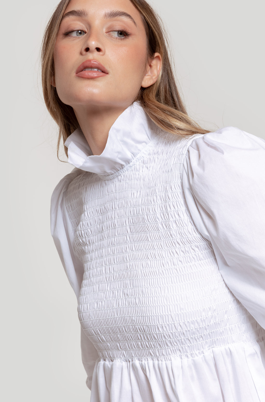 Blusa Nido De Abeja Blanca