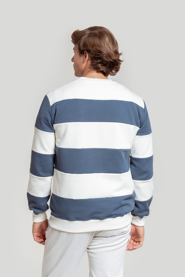 Sudadera Raya Ancha Indigo