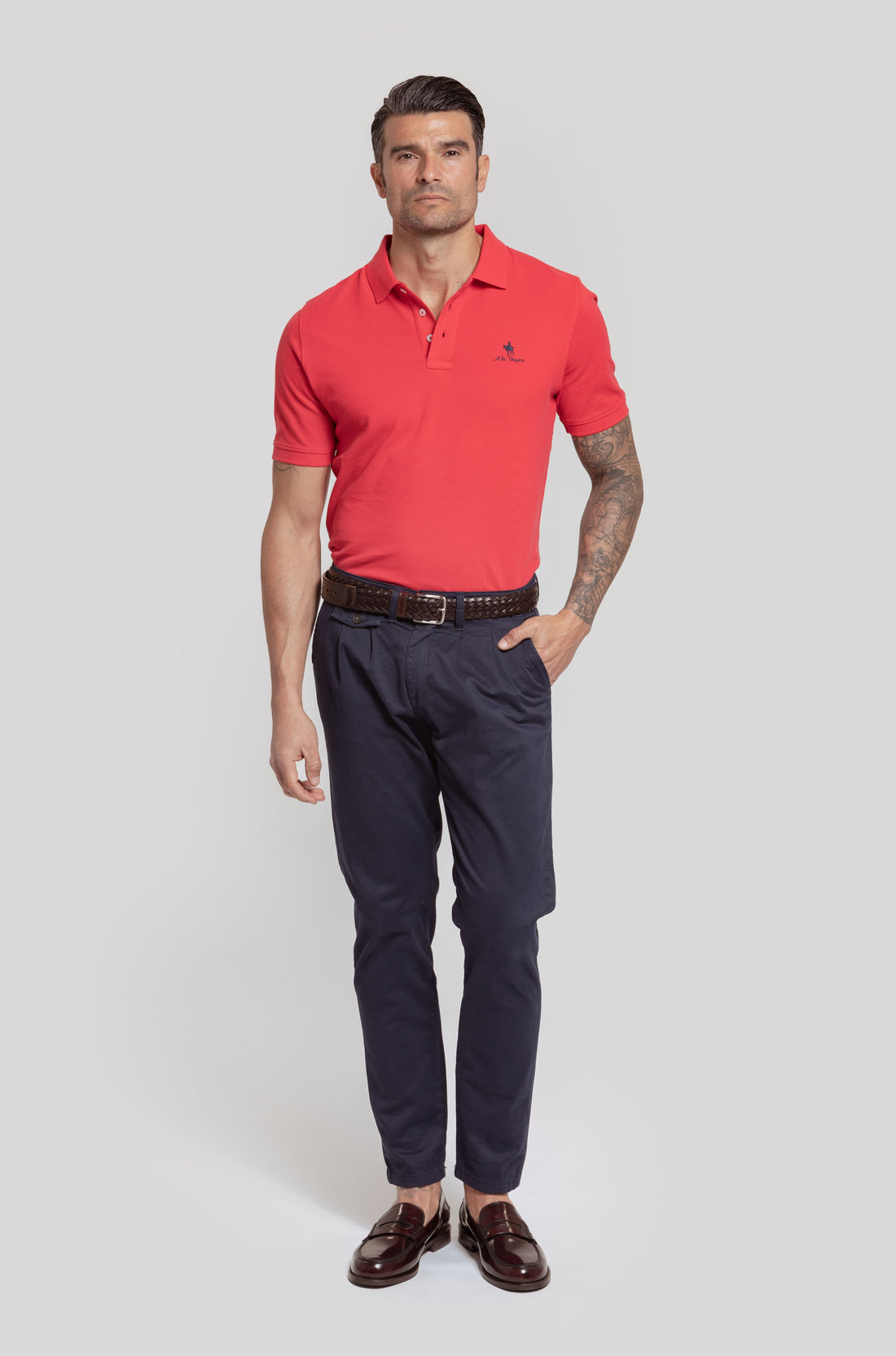 RED DENIM POLO