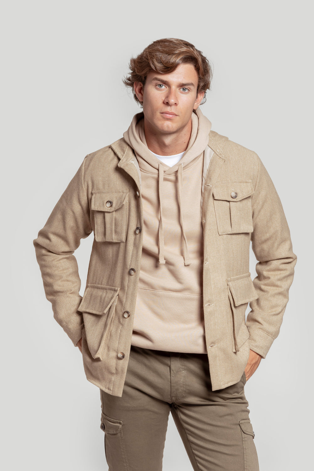 Parka Bolsillos Camel