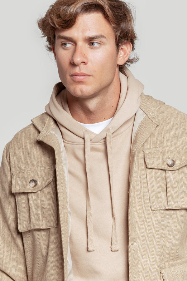 Parka Bolsillos Camel