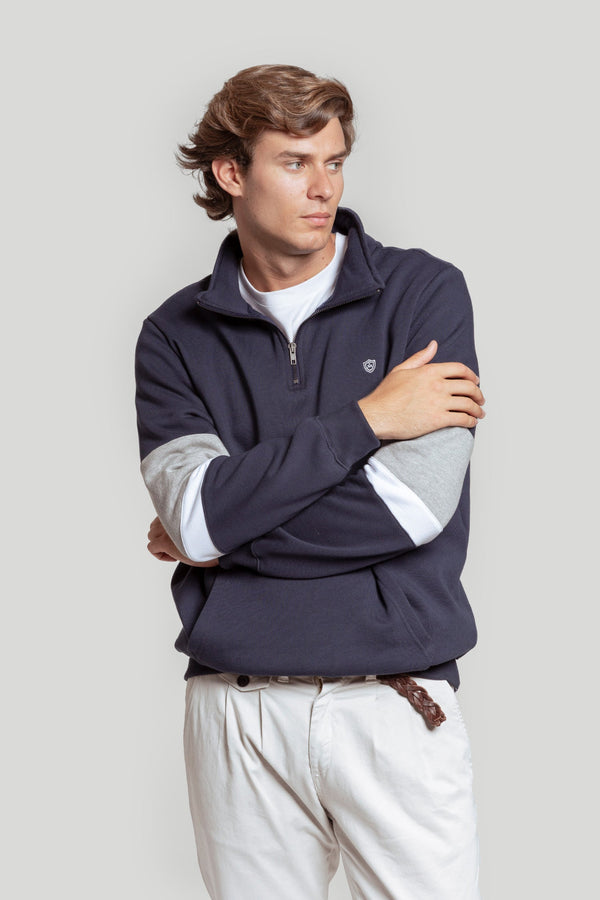 Sudadera Media Cremallera Marino