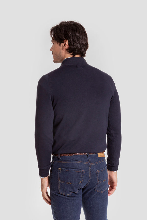 Jersey Cuello Cremallera Marino - Raíces