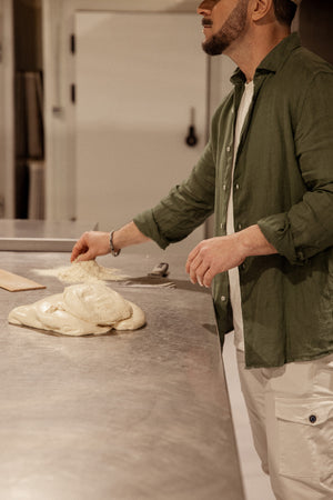 Chino Cargo Botón Hueso