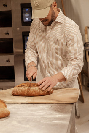Camisa Rayas en Camel