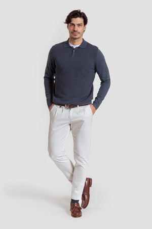 Jersey Cuello Botones Índigo - Raíces