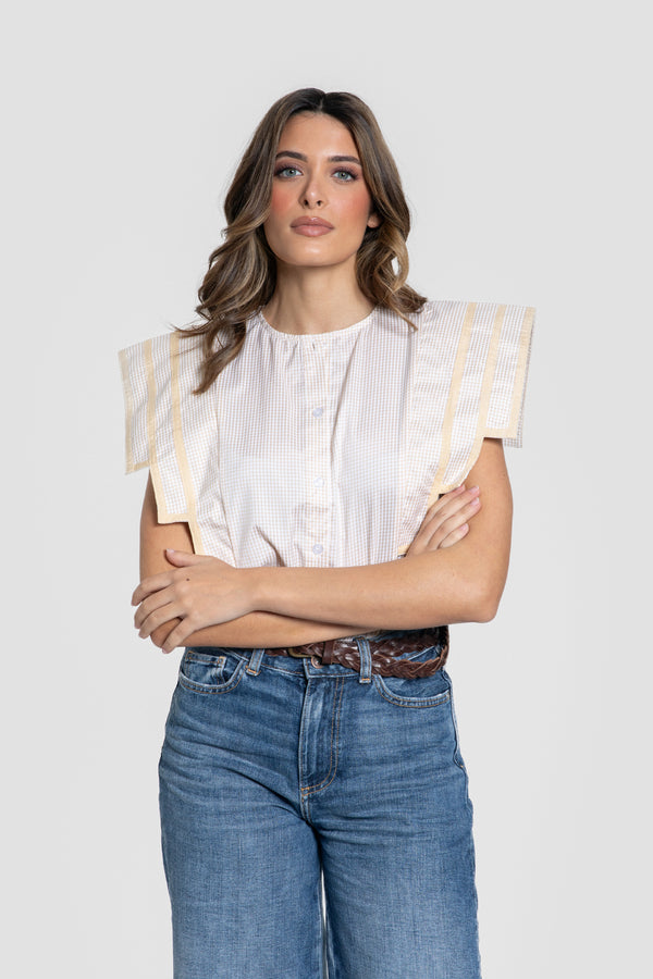 Blusa Mangas Vainilla Vichy