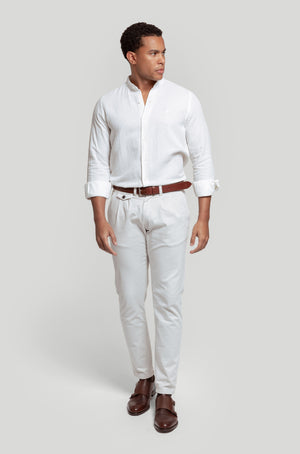 Camisa Cuello Tirilla Blanca
