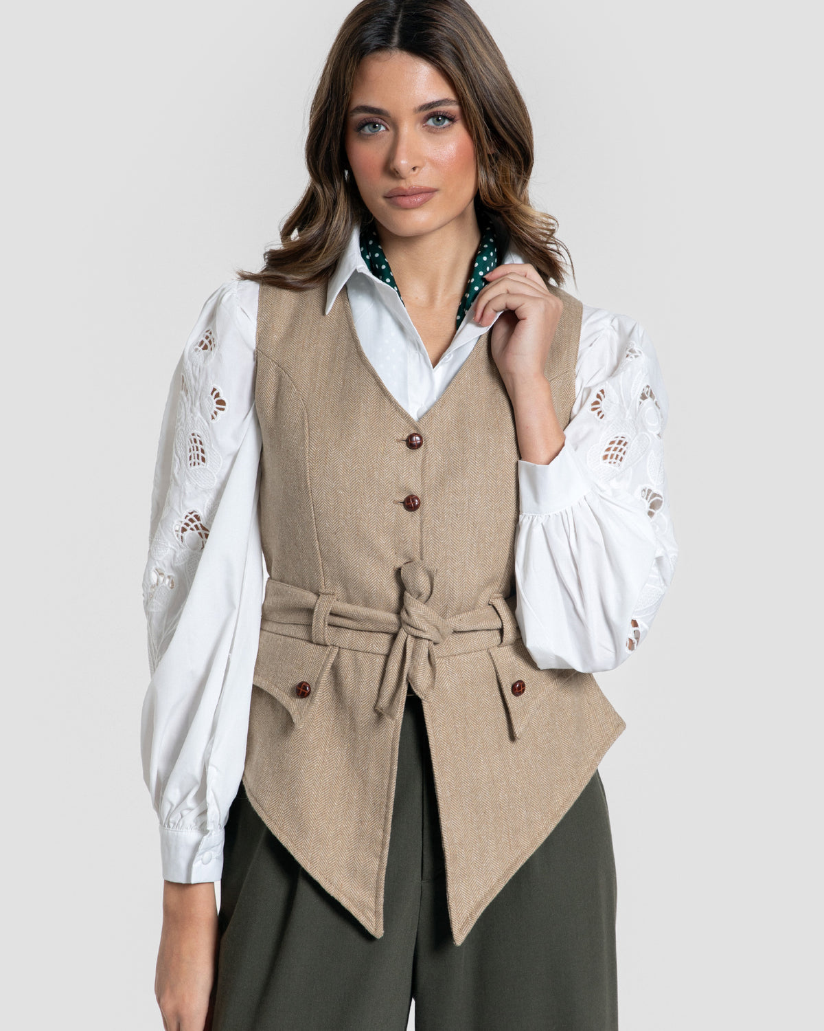 Chaleco Espiga Camel - Brío