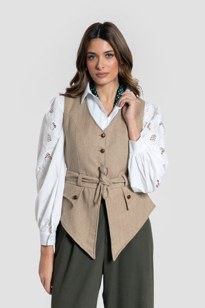 Chaleco Espiga Camel - Brío