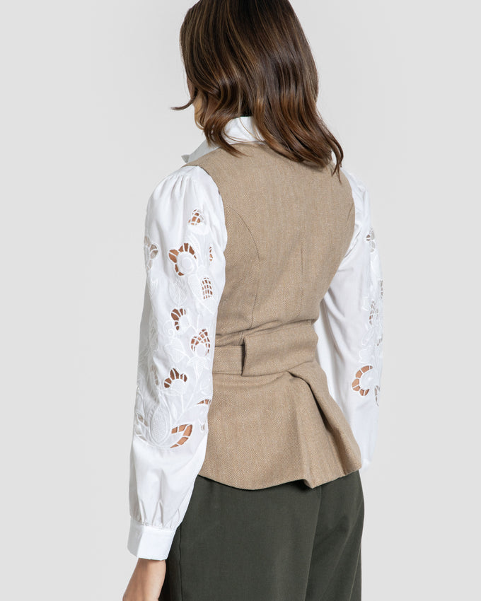 Chaleco Espiga Camel - Brío