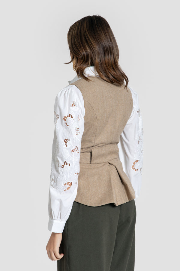 Chaleco Espiga Camel - Brío