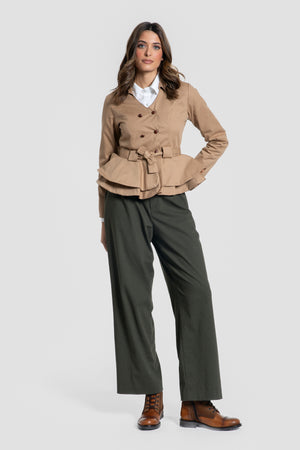 Chaqueta Peplum Camel