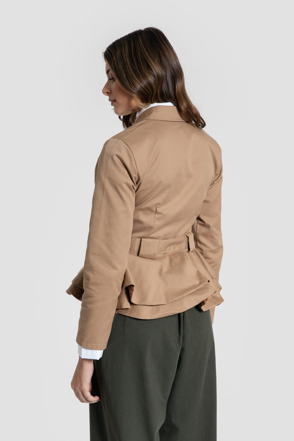 Chaqueta Peplum Camel