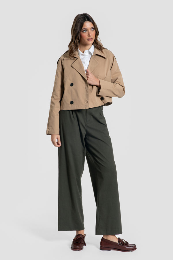 Gabardina Corta Camel