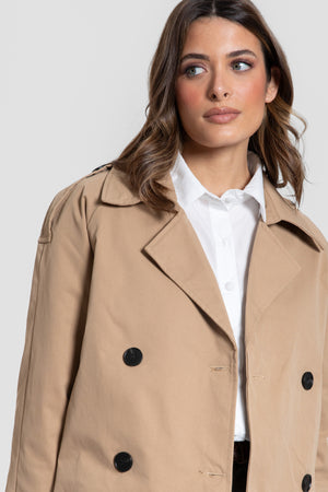 Gabardina Corta Camel