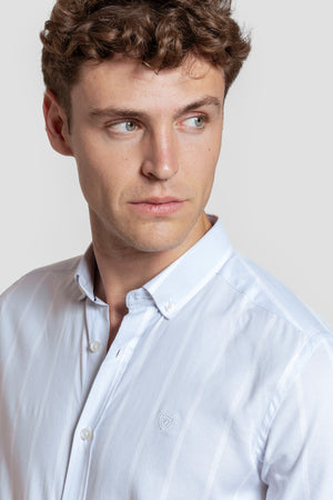 Camisa Rayas  Celeste