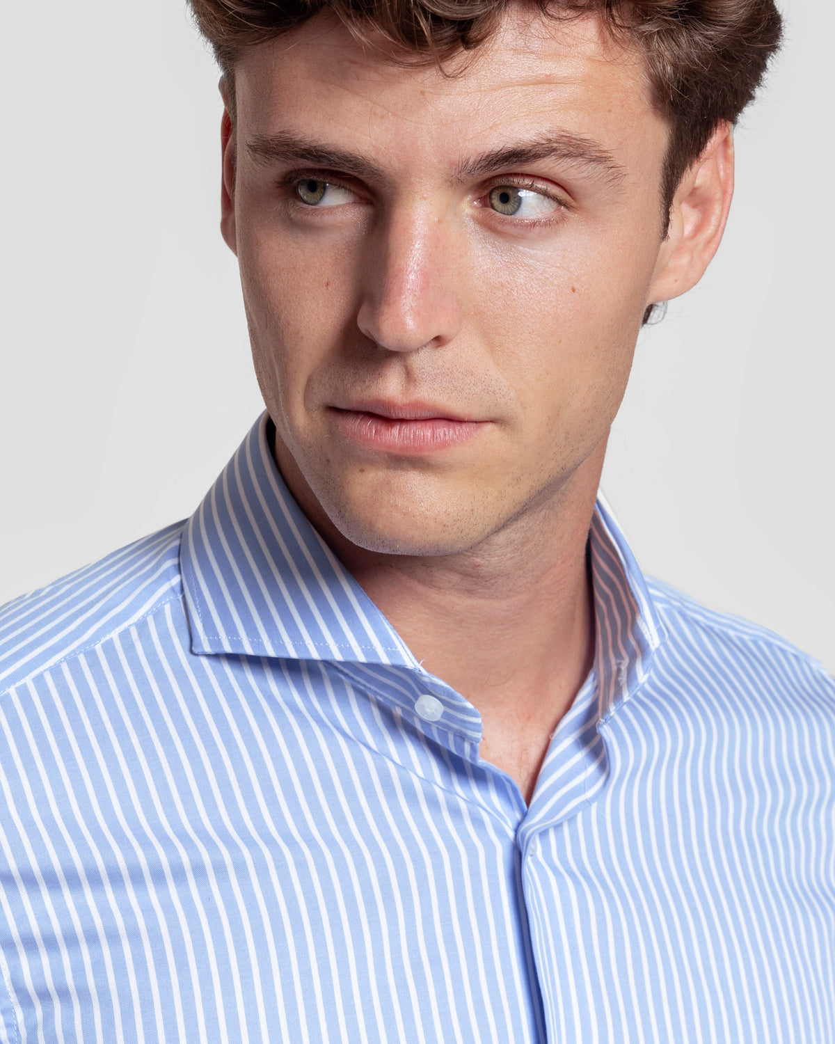 Camisa social às riscas azul-claro - Footprint