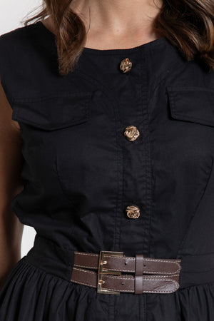 Vestido Cinturón Negro