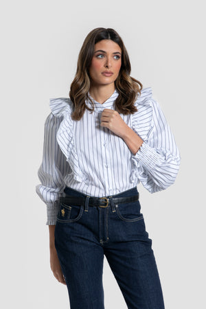 Blusa Volantes Rayas