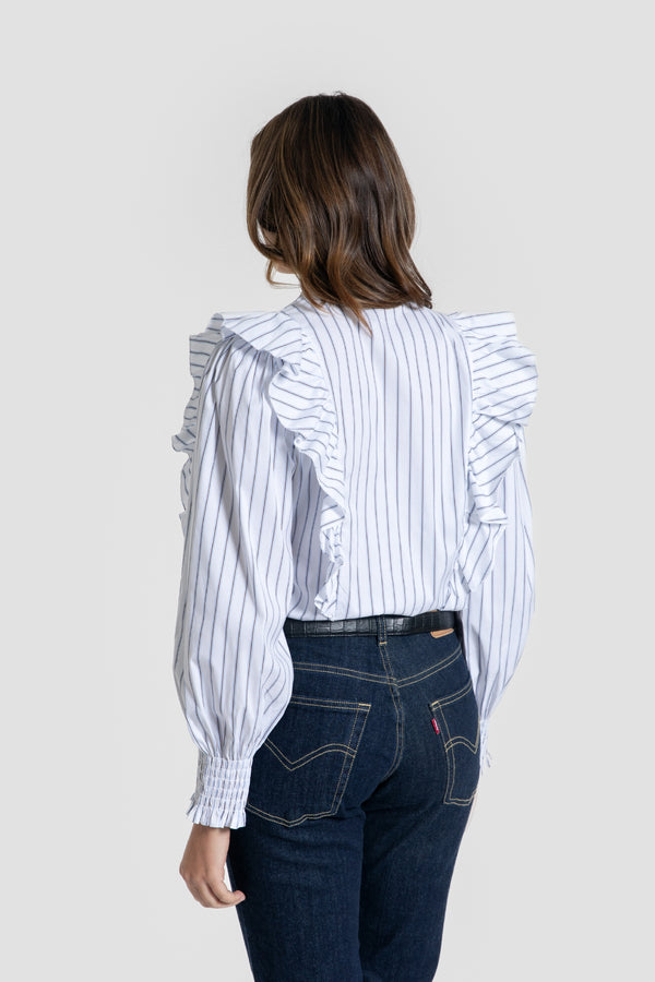 Blusa Volantes Rayas