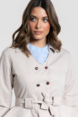 Chaqueta Peplum Hueso