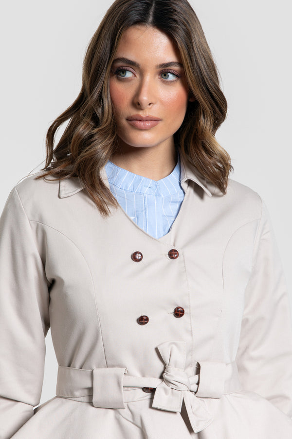 Chaqueta Peplum Hueso