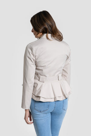 Chaqueta Peplum Hueso